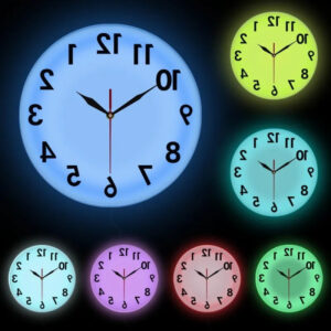 LED Light White Frame Home Decorative Wall Clock
